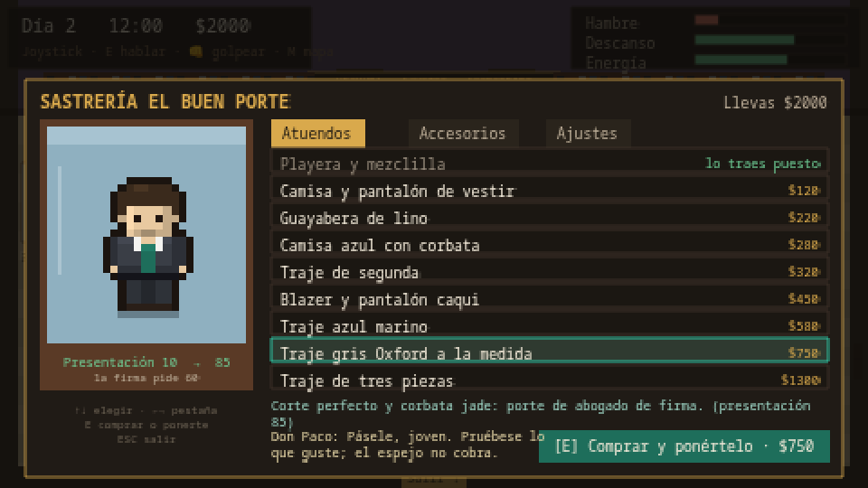 Probador de la Sastrería El Buen Porte